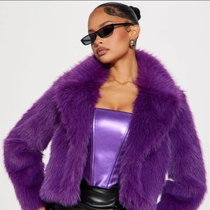 Fashion Nova Purple Fur Jacket